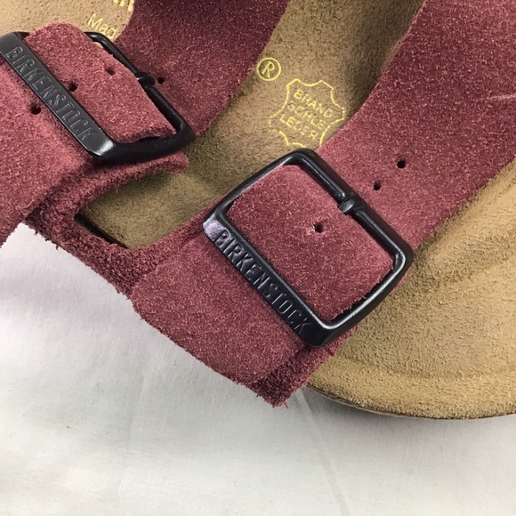 Birkenstock Arizona Sandal Soft Footbed Suede Leather Vermouth Red - Picture 3 of 9